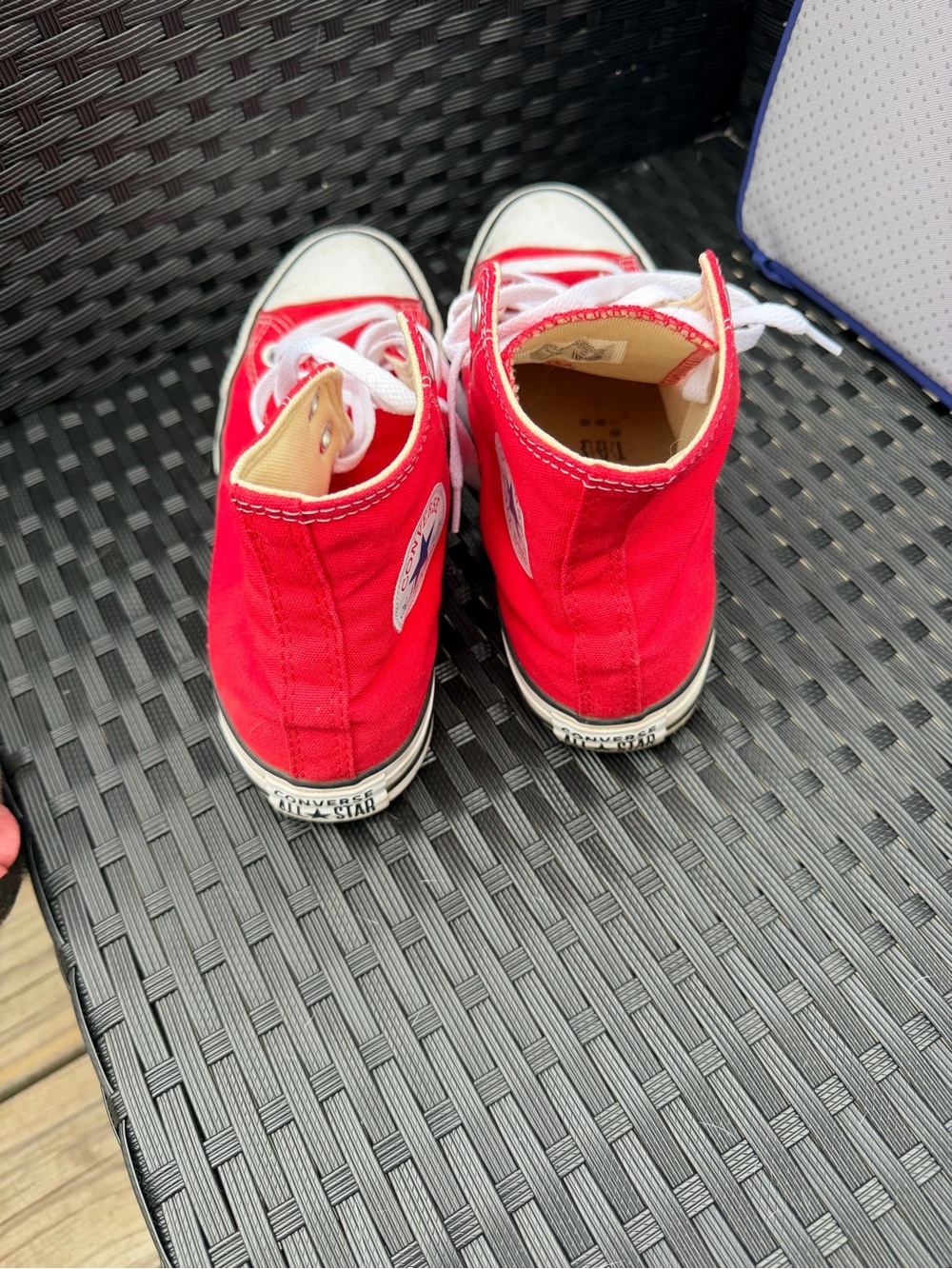 Red High-Top Converse Sneakers - Picture 6 of 7
